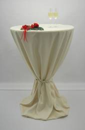 60cm Stehtisch-Hussen Exklusiv - Ecru (helles creme) 2.Wahl