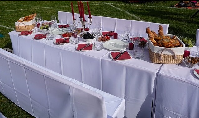 80cm Hussenset  fr Festzeltgarnitur mit Rckenlehne, Weiss