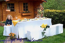 70cm Hussenset Exklusiv - Weiss mit 30cm breiten Bankhussen